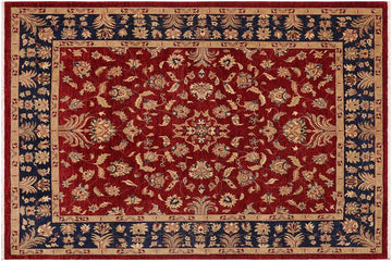 handmade Traditional Kafkaz Chobi Ziegler Red Blue Hand Knotted RECTANGLE 100% WOOL area rug 9 x 12
